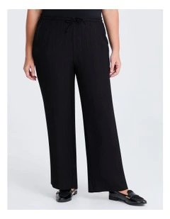 Cristy Crinkle Wide Leg Pant in Black