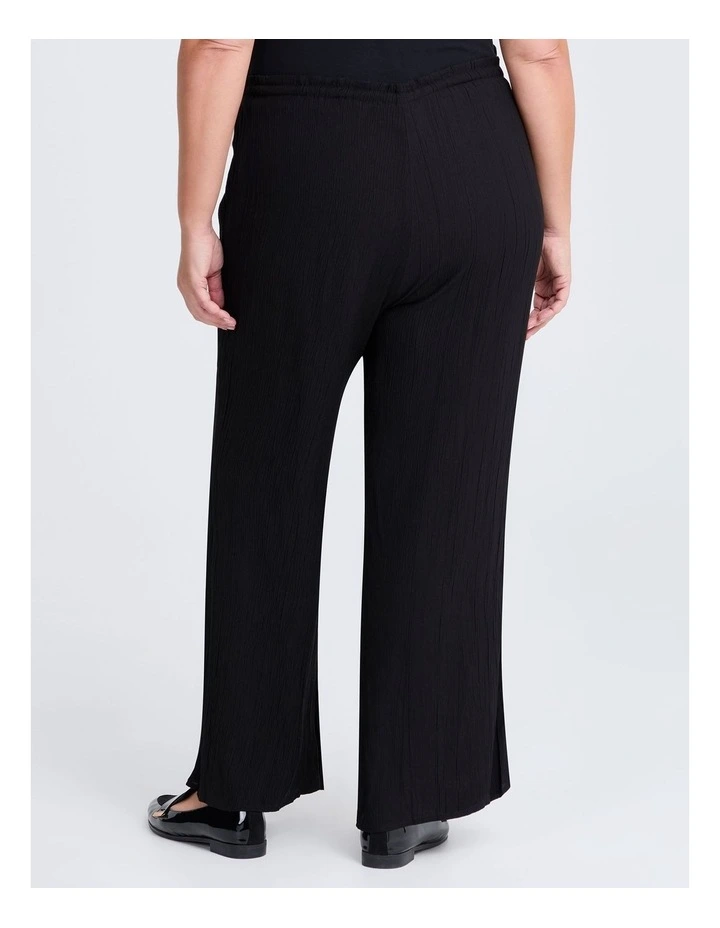 Cristy Crinkle Wide Leg Pant in Black image 2