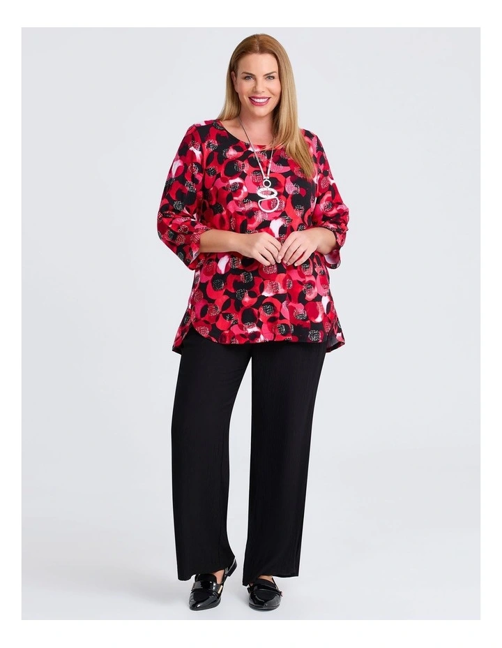 Cristy Crinkle Wide Leg Pant in Black image 3