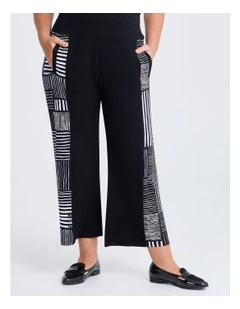 Spliced Stripe Natural Pant in Black