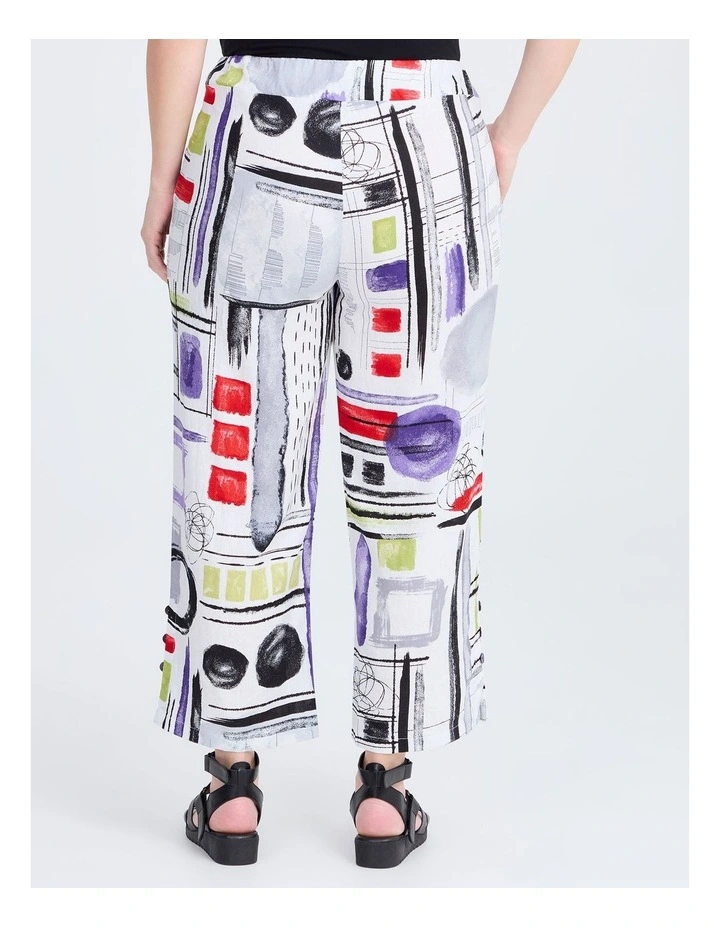 Check Linen Bamboo Pant in Multi image 2