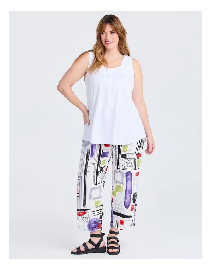 Check Linen Bamboo Pant in Multi image 3