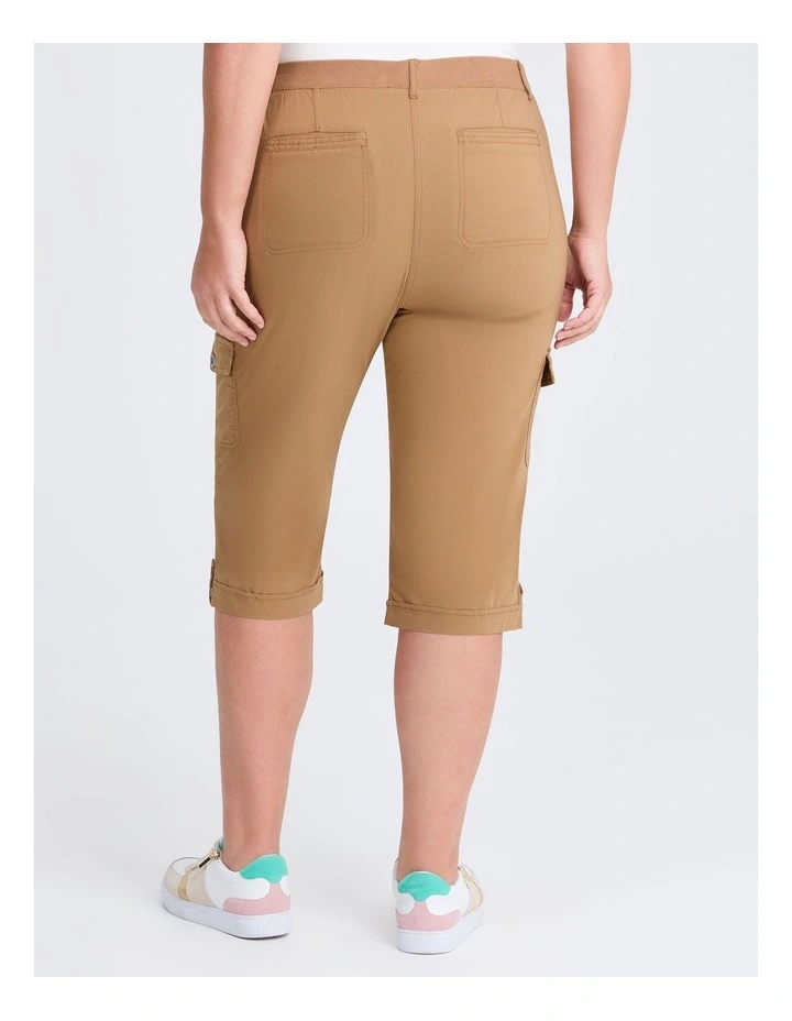 Castaway Rib Cargo Crop Pant Walnut image 2