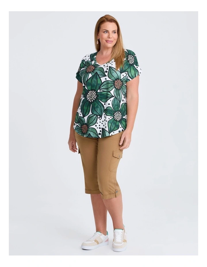 Castaway Rib Cargo Crop Pant Walnut image 3