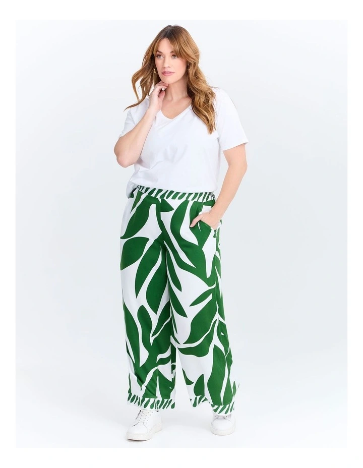 Natural Leaf Print Pant Amazon Green/white image 3