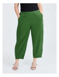 Lyocell Lantern Crop Pant Amazon Green