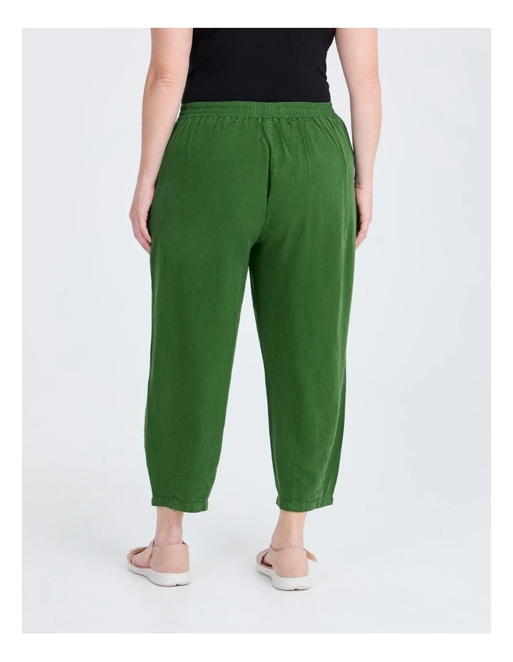 Lyocell Lantern Crop Pant Amazon Green image 2
