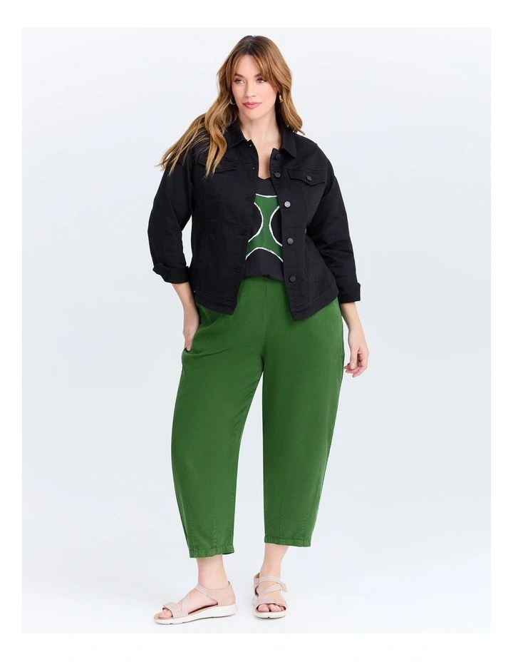 Lyocell Lantern Crop Pant Amazon Green image 3