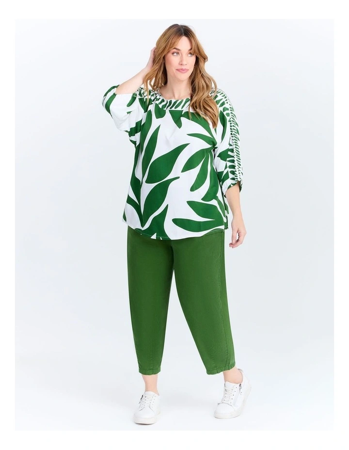 Lyocell Lantern Crop Pant Amazon Green image 4