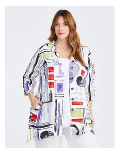Check Linen Bamboo Shirt in Multi