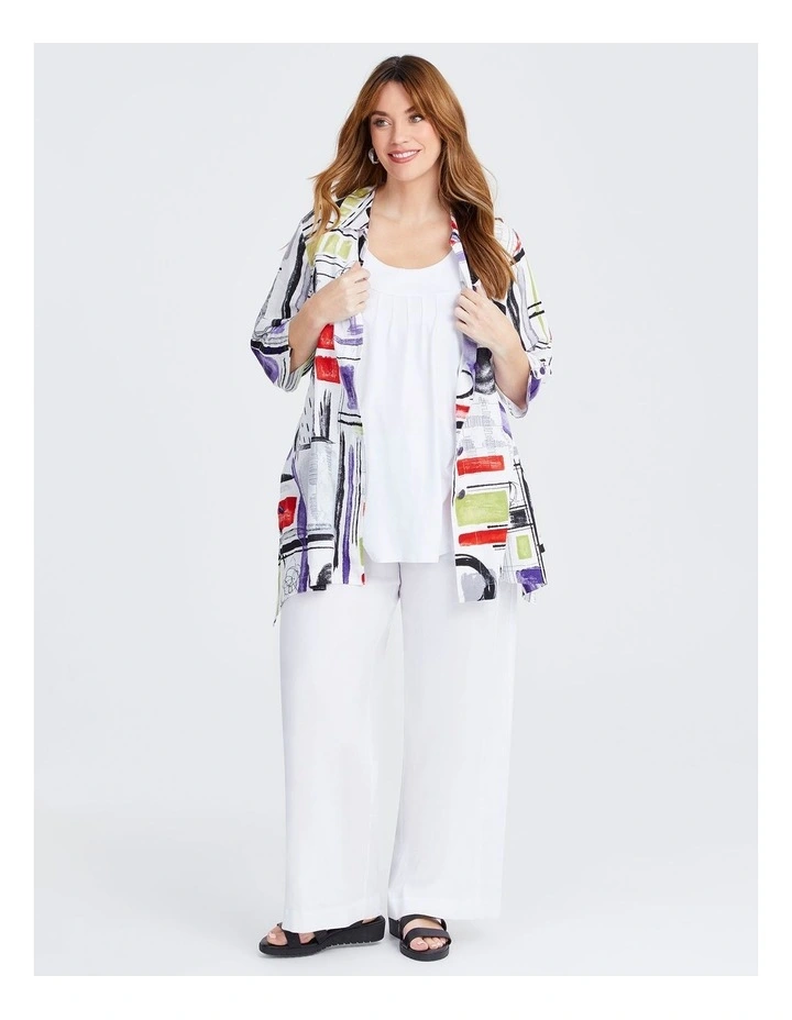 Check Linen Bamboo Shirt in Multi image 4