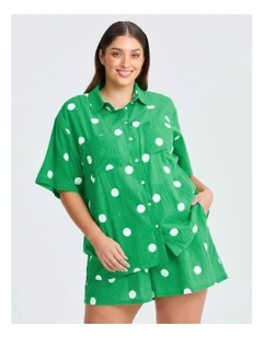 Cotton Spot Beach Shirt in Print