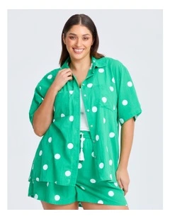 Cotton Spot Beach Shirt Print