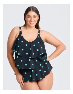 Spot Print Frill Tankini in Multi