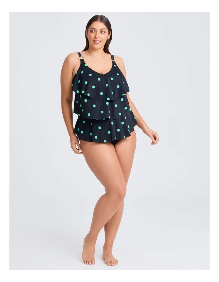 Spot Print Frill Tankini in Multi image 3