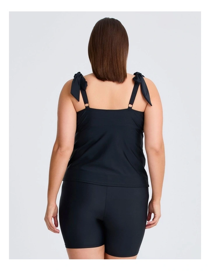 Seam Detail Slim Line Tanikini in Black image 2