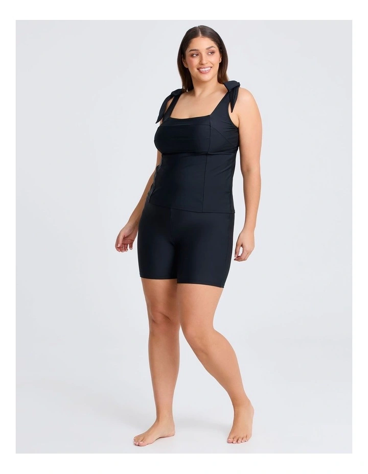 Seam Detail Slim Line Tanikini in Black image 4
