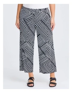 Stripe Swim Pull On Pant in Black/vanilla