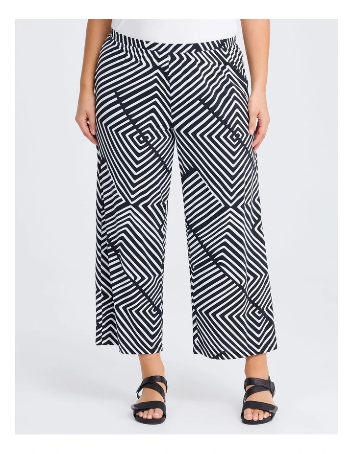 Stripe Swim Pull On Pant in Black/vanilla image 1