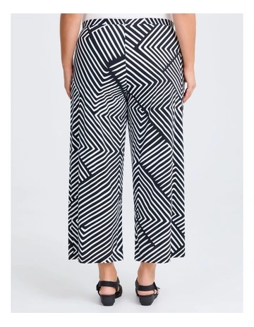 Stripe Swim Pull On Pant in Black/vanilla