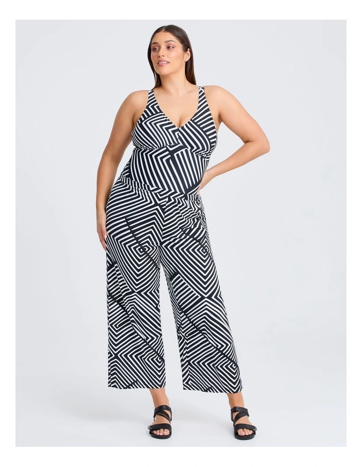 Stripe Ruched One Piece Swimsuit in Multi image 4