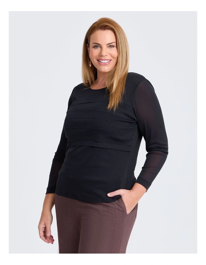 Alla Mesh Colosseum Top in Black image 1