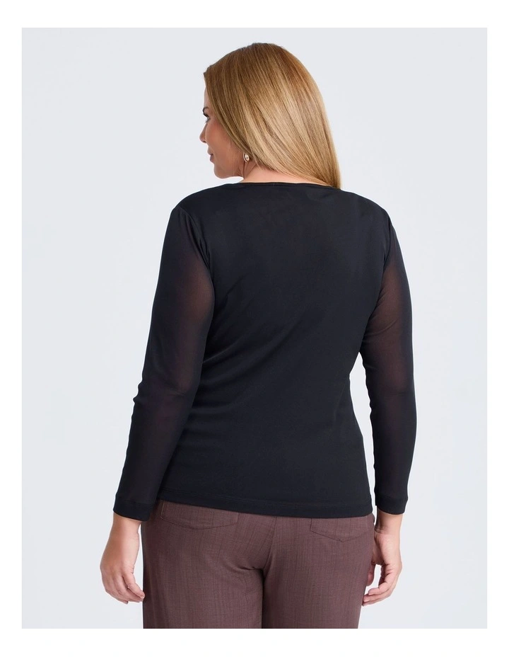 Alla Mesh Colosseum Top in Black image 2