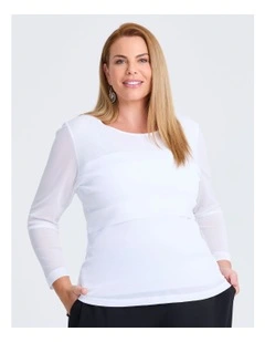 Alla Mesh Colosseum Top in White