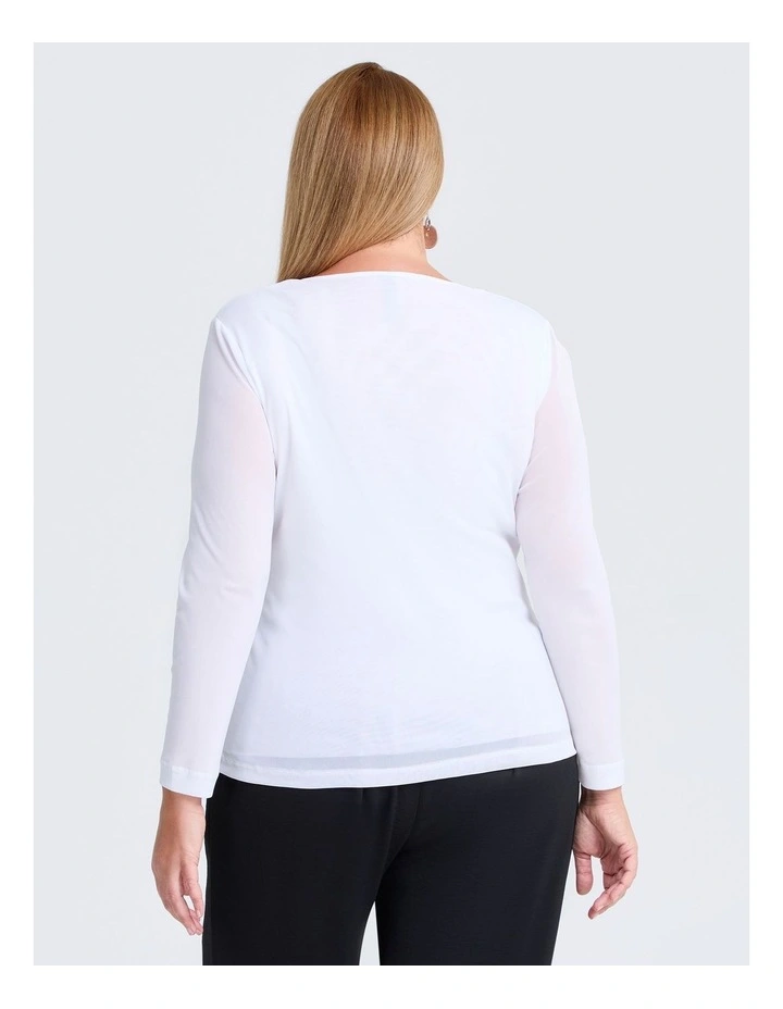 Alla Mesh Colosseum Top in White image 2