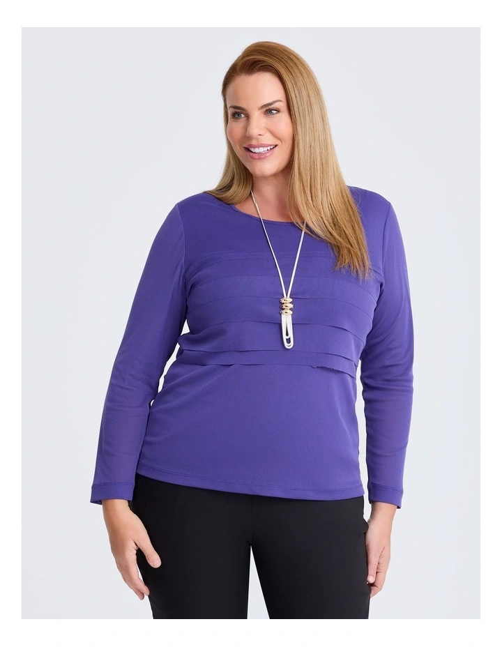 Alla Mesh Colosseum Top in Purple Iris image 1