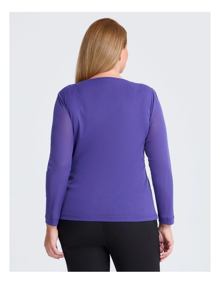 Alla Mesh Colosseum Top in Purple Iris image 2