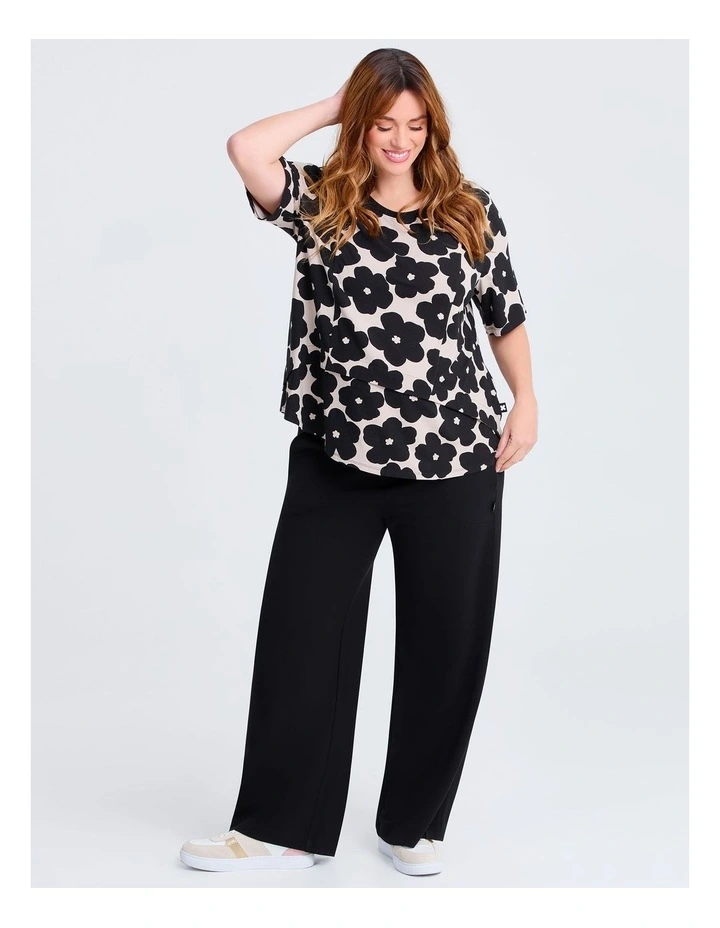 Natural Taia Abstract Top in Print image 3