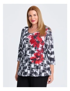 Hibiscus Cotton Slub Top in Multi