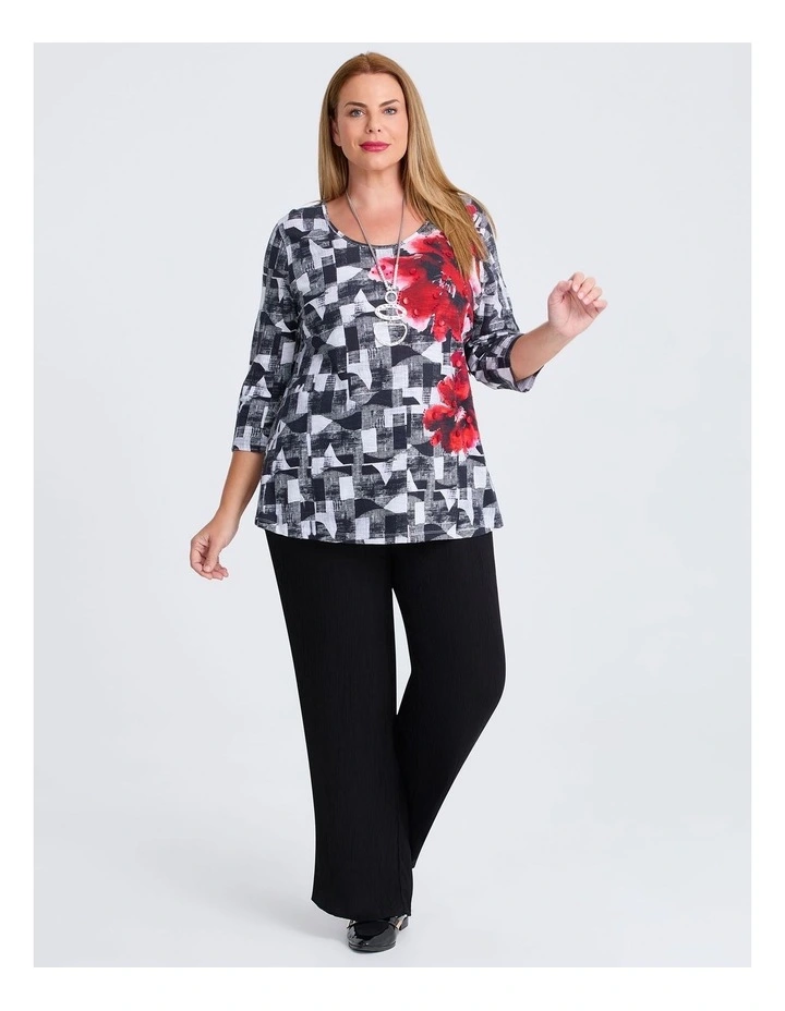 Hibiscus Cotton Slub Top in Multi image 2