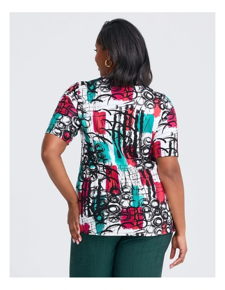 Natural Abstract Tropic Top in Multi image 2