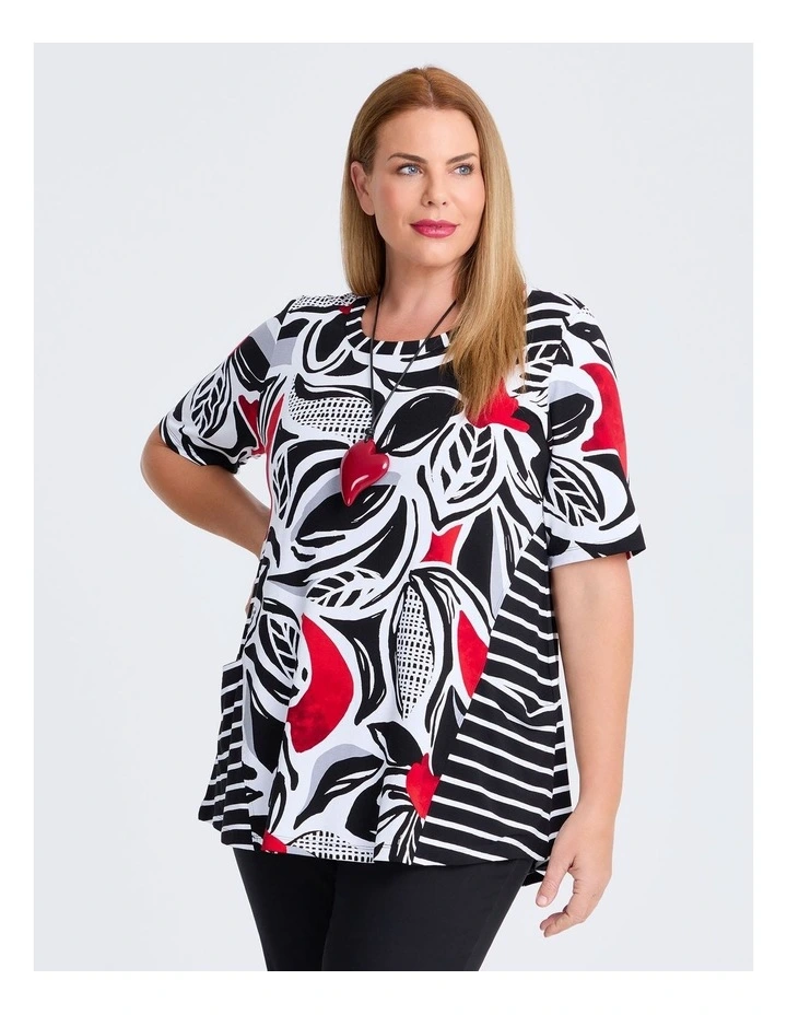 Spliced Cora Natural Top in Print image 1