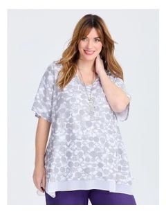 Foil Spot Natural Top in Multi
