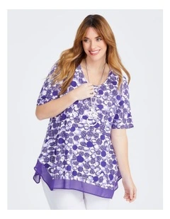 Foil Spot Natural Top in Multi