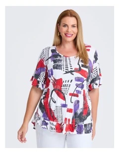 Salsa Bamboo & Foil Crush Top in Print