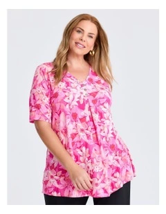 Piia Pleat Front Luna Top in Pink
