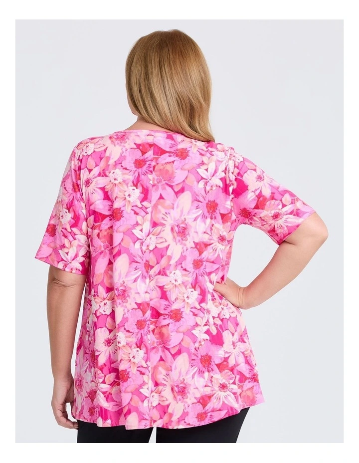 Piia Pleat Front Luna Top in Pink image 2