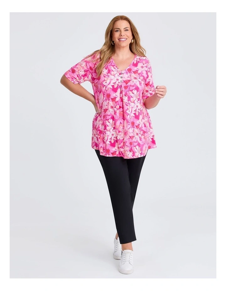 Piia Pleat Front Luna Top in Pink image 4