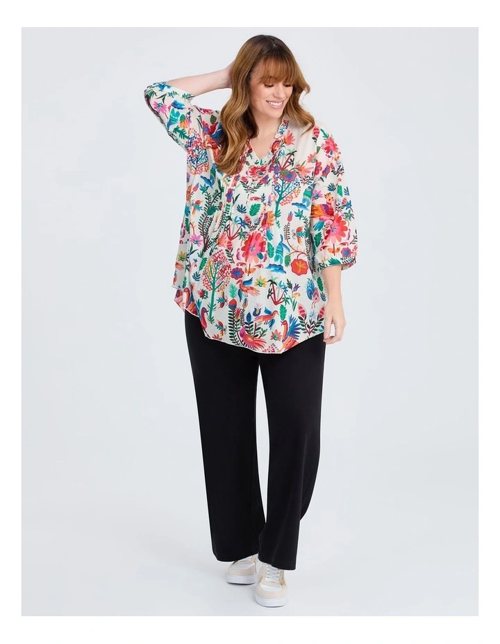 Cotton Folk Floral Top in Multi image 4