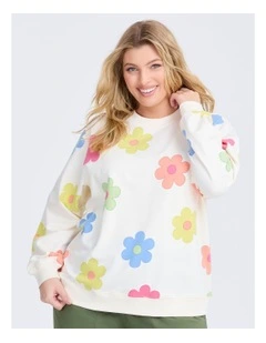 Cotton Spring Bloom Sweatshirt Print