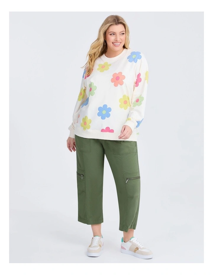 Cotton Spring Bloom Sweatshirt Print image 3