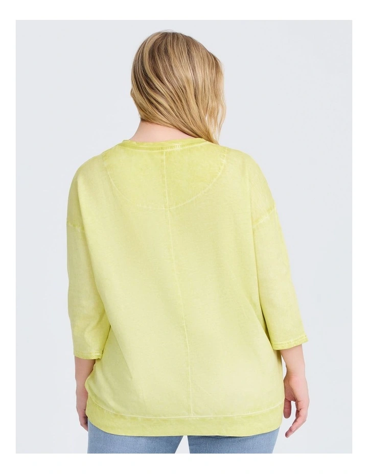 Cotton Flower Applique Sweatshirt Lemonade image 2