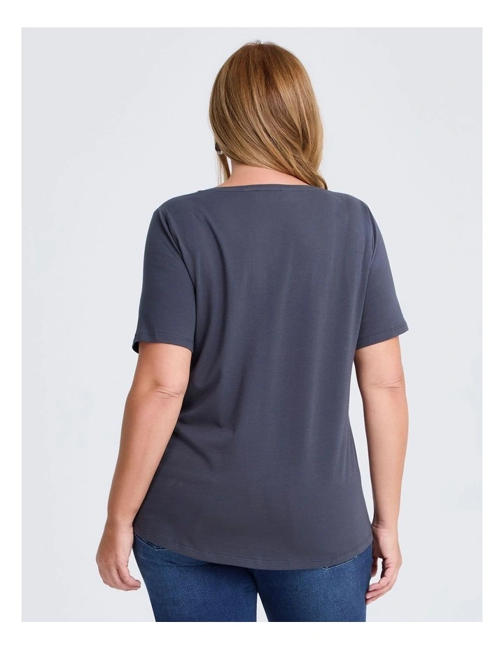 Organic Cotton V-neck T-shirt Storm Grey image 2