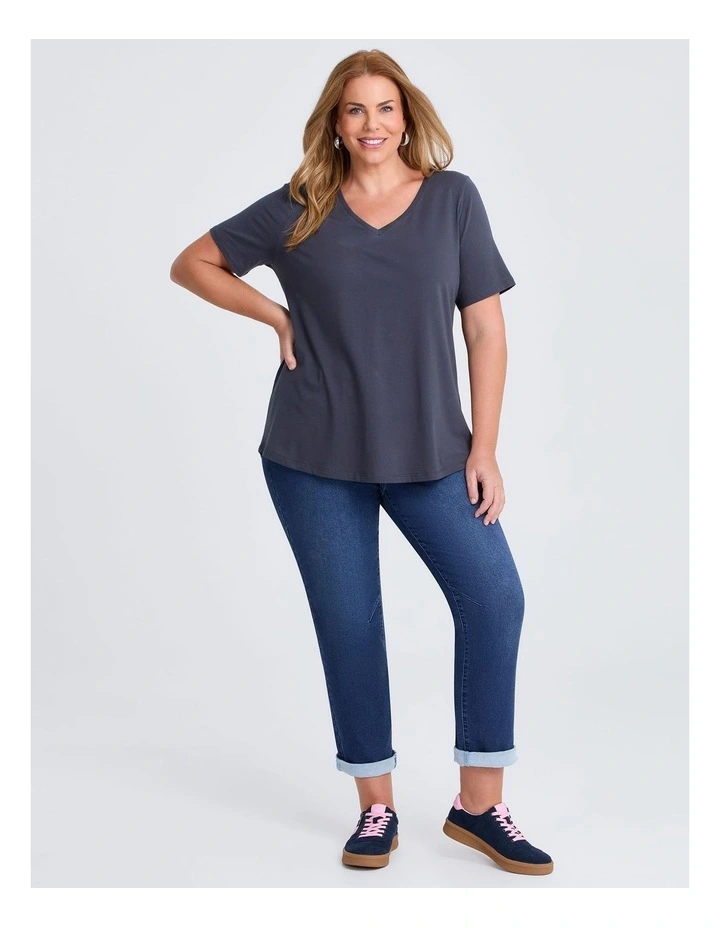 Organic Cotton V-neck T-shirt Storm Grey image 3