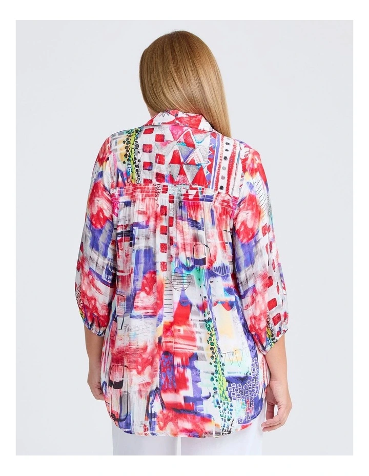 Aura Shirring Natural Tunic Print image 2