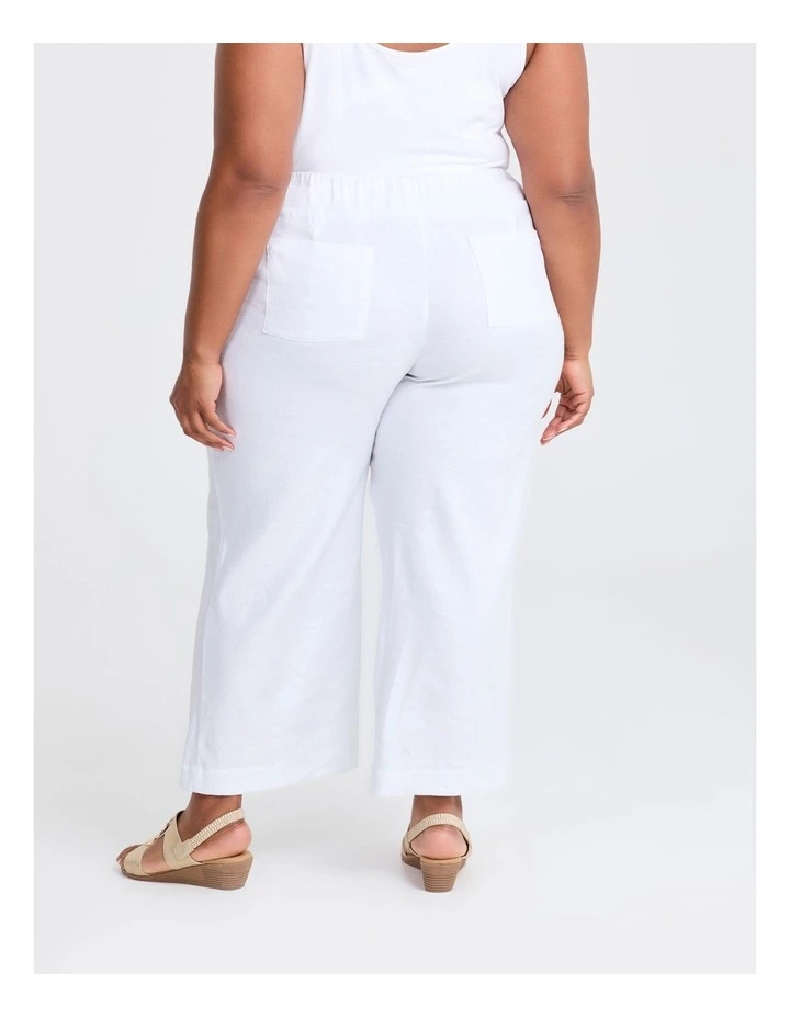 Petite Stretch Linen Bea Wide Pant White image 2